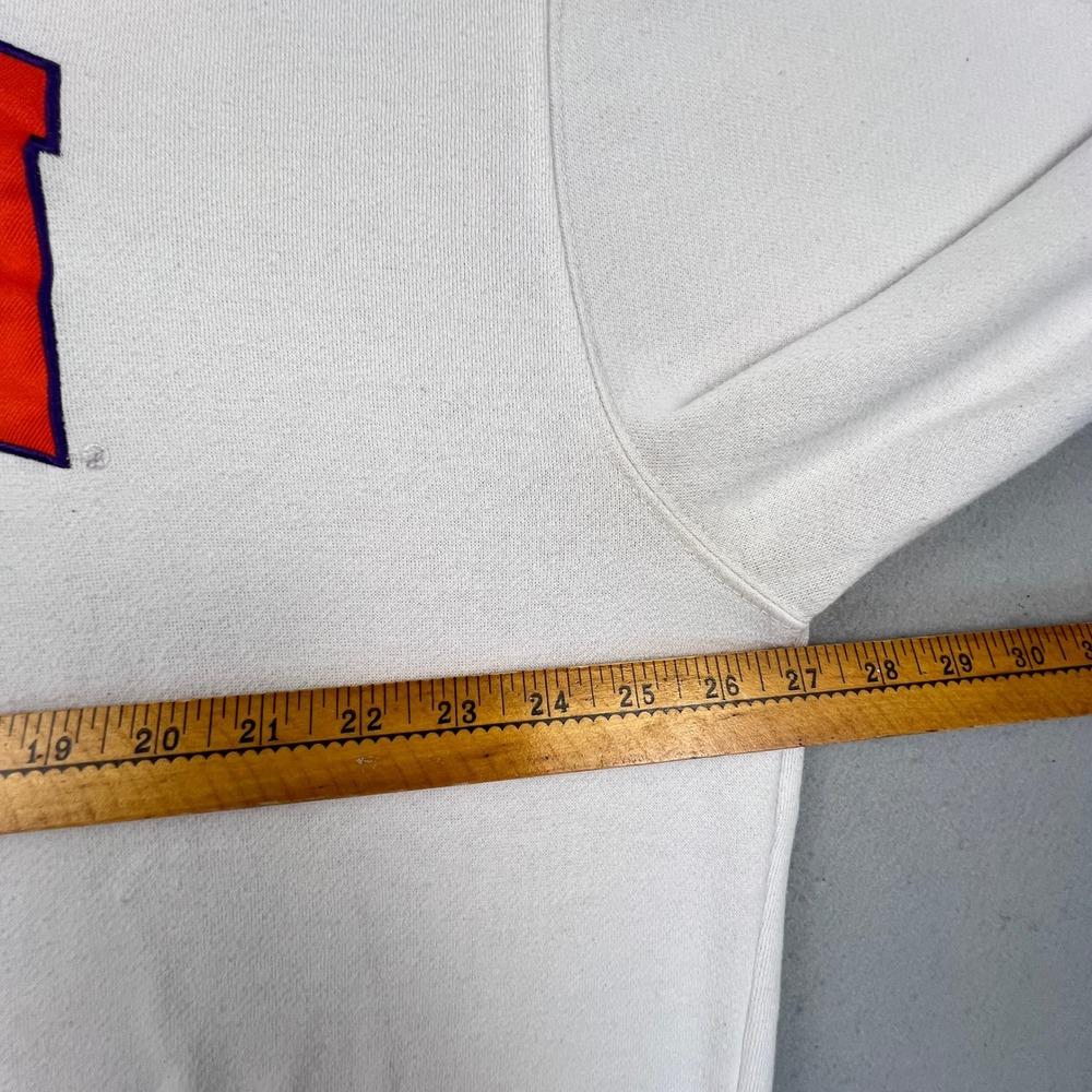 Colosseum Clemson Tigers Hoodie Mens XXL White Orange Spellout Paw Pullover NCAA - Picture 7 of 13